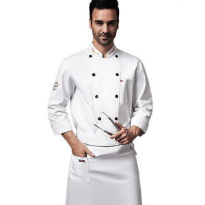 Logotipo de fábrica personalizado hombres mujeres Unisex cocina Catering manga larga restaurante cocina café Chef chaqueta cocinero uniforme Chef abrigo - Product Image 5