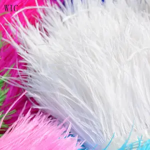 OEM ODM Customization 8-15cm Natural Long Fluffy Black Cheap Sale Dyed Ostrich Feather Fringe Trim