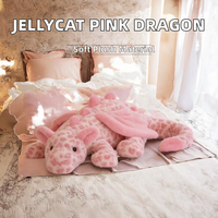 Peluche Dragon Rose Imprimé Léopard, Douce et Souple, Créature Mythique, Animal en Peluche à Câliner pour Enfants, Décoration de Crèche, Cadeau