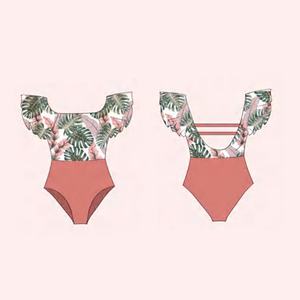 Traje de Baño Personalizado para Mamá e Hija, Conjunto Familiar de 6 Piezas, Traje de Baño de Una Pieza para Mujer, Bikini Estampado con Cuello en V, Ropa de Playa - Product Image 4