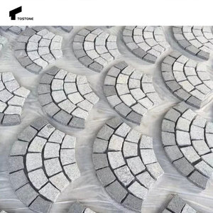 Tostone tối grey <span class=keywords><strong>g654</strong></span> Granite <span class=keywords><strong>Cobble</strong></span> lưới gạch hình quạt lát đá cho sử dụng ngoài trời cho cửa trước xe đậu xe bên ngoài - Product Image 6