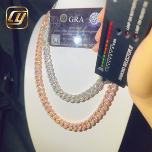 12MM VVS Moissanite Diamond Pass Diamond Tester Hip Hop Jewelry Sterling Silver 925 Hip Hop <b>Iced</b> <b>Out</b> Cuban Link <b>Chain</b> Necklace - Product Image 6