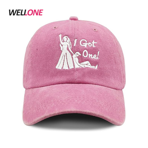 Ricamo personalizzato 100% cotone promozione regali economici 100 cotone Unisex rosa papà anniversario luna di miele cappello da Baseball cappello da sposa - Product Image 1