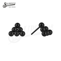 SUPERSTAR ASTM F136 Titane Embouts sans filetage Design boule unie en grappe Labret Stud pour lèvre Boucle d'oreille Bijou de piercing pour cartilage