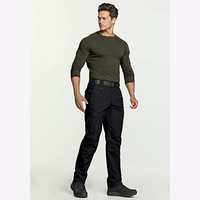 Pantalon de travail pour homme, noir, pour agents de sécurité, vêtements d'extérieur, résistant à l'eau, ripstop, cargo, léger, EDC, randonnée