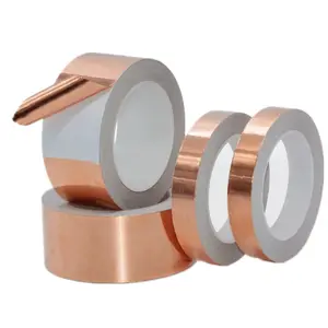 Hot Sale Mobile Phones Copper Foil Tape Roll Single-Sided High Conductive Copper Nickel Foil Adhesive Tape For Stained Glass