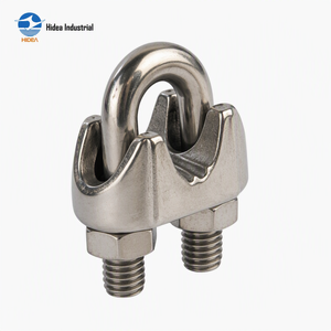 Collier de serrage pour câble en acier inoxydable AISI 304 316 type <span class=keywords><strong>Bulldog</strong></span>, attache de câble en acier malléable de type US, collier de serrage en U poli pour câble métallique pour levage maritime - Product Image 1