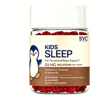 Permen Tidur Herbal Alami Potensi Tinggi OEM untuk Anak 0.5mg Melatonin Mendukung Tidur Lebih Nyenyak dan Pemulihan, Label Pribadi Grosir Partai Besar