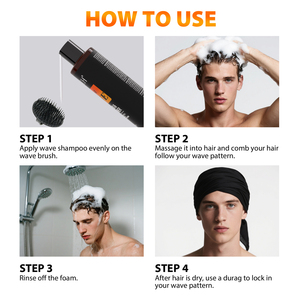 Crema de extracto de jengibre de biotina natural <span class=keywords><strong>para</strong></span> hombres 360 Wave 2 en 1 champú y acondicionador <span class=keywords><strong>para</strong></span> el tratamiento de la caída del cabello - Product Image 2