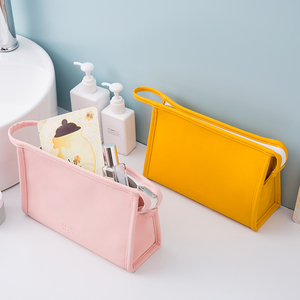 Neceser de viaje para mujer, bolsa de cosméticos de color puro, fácil de llevar, elegante, de calidad previa, venta al por mayor - Product Image 6