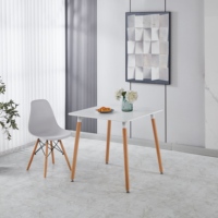 Table à manger en bois de vente en gros d'usine, plateau blanc, mobilier de salle à manger, table nordique, table carrée en bois