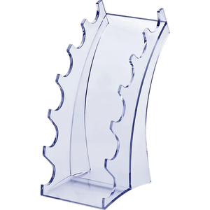 KEJEA Clear Triangle 6-Slot Pen Display Stand with Eyebrow Pens & <b>Makeup</b> <b>Brush</b> Rack Organizer Plastic/ <b>Holder</b> - Product Image 1