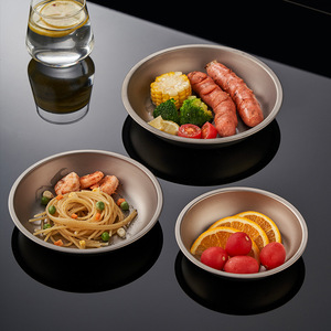 Bol à soupe rond en titane SunTop WT, <span class=keywords><strong>assiette</strong></span> à fruits pour la maison, <span class=keywords><strong>assiette</strong></span> pour collations, vaisselle d'extérieur, design minimaliste <span class=keywords><strong>moderne</strong></span> - Product Image 3