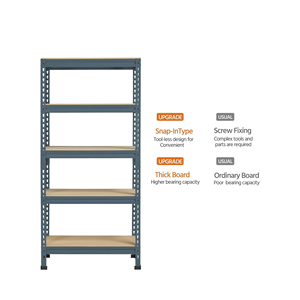 Estantes de almacenamiento de metal de almacén de servicio pesado ligero Estantes Unidad de estantería de <span class=keywords><strong>acero</strong></span> ajustable de fábrica Unidad de bajo costo - Product Image 6