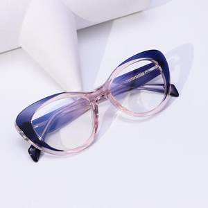 Lujo mujeres damas azul corte ojo vidrio 2025 verde TR90 clásico ovalado gato ojo resorte bisagra ordenador - Product Image 1