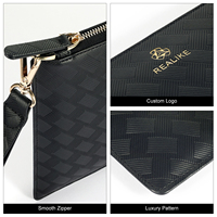 Nouveau sac à main 2026 à succès – Portefeuille de luxe personnalisé en cuir PU tressé souple de haute qualité pour homme avec fermeture éclair et sangle à logo