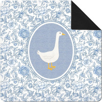 Tapis de jeu de mahjong américain en gingham rose mignon avec bord ondulé bleu festonné, tapis de jeu antidérapant et insonorisant
