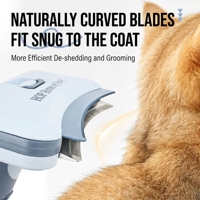 Brosse autonettoyante pour animaux de compagnie avec lame double couche pour l'élimination des poils et la démêlage des chiens et des chats