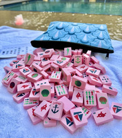 Luxuriöser Moderner Wasserdichter Schwimmender Mahjong-Tisch Maßgefertigtes EVA-Schaum Tragbares Pool-Party-Schwimmspiel Brettspiel-Zubehör für 4 Spieler