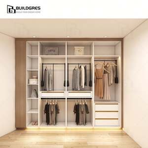 הצטברות ארון בגדים פתוח ארון בגדים עם מדפים, גודל מותאם אישית עבור אחסון חדר שינה ארגון מלתחה - Product Image 1