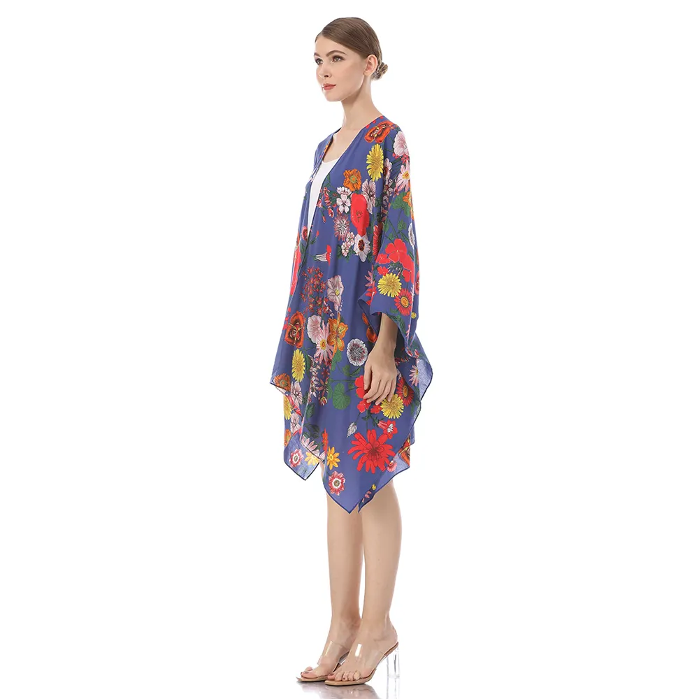 Cárdigan largo holgado para mujer, kimono con diseños personalizados, estampado