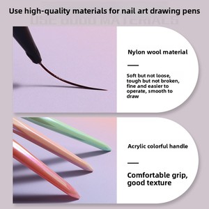 Acrylic Candy Handle Pull Out Nail Art Liner Pen Fine Line Drawing Brush Tool for Wearable Press on Nails Salon Manicure Design - Product Image 2