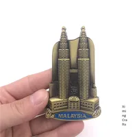 Imán de refrigerador de Metal grabado conmemorativo magnético estéreo nuevo de gama alta para Francia América Inglaterra Italia Malasia Dubai