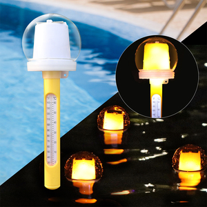 Cootway IP68 Impermeable Solar Iluminar Llama Antorcha Bajo el agua Flotante <span class=keywords><strong>Piscina</strong></span> Termómetro - Product Image 1