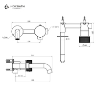 Configurations de couleurs personnalisées pour les marques de boutiques - Mitigeur mural en acier inoxydable 304 pour lavabo de salle de bain