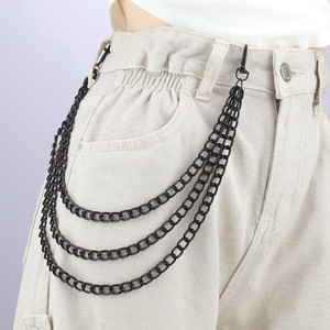 yueli Hip Hop Punk Cross <b>Waist</b> <b>Chain</b> Zinc Alloy Multi Layer Unisex Daily Wear - Product Image 2
