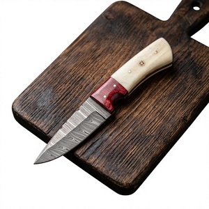 Couteau à lame fixe en acier Damas avec manche coloré, personnalisable, pour la chasse, le camping et la survie - Product Image 1