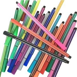 Ensemble de stylos hexagonaux en plastique colorés en gros, stylo à pointe en fibre lavable personnalisé, marqueur de dessin pour enfants - Product Image 1