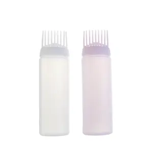 Flacone Dispenser per tinture per capelli per salone di bellezza flacone per olio applicatore per tinture per capelli in plastica da 180ml 6 once con applicatore a pettine in Silicone