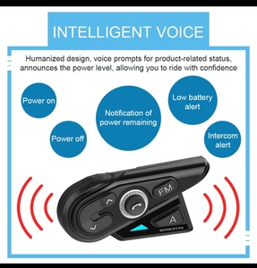 Intercomunicador BT para casco de motocicleta, auriculares con Radio FM para compartir música, modelo R15 PRO - Product Image 4