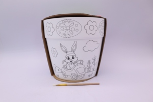 Il simpatico coniglietto <span class=keywords><strong>di</strong></span> pasqua fa parte della piantatrice in porcellana bianca per adulti e bambini per decorare le vacanze dipingi il tuo Design - Product Image 5