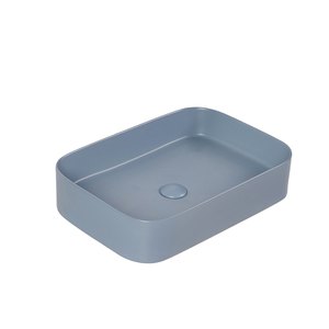 Lavabo de encimera moderno con aspecto de cemento y acabado cromado para baño y uso hotelero, de un solo seno, con 5 años de garantía. - Product Image 1