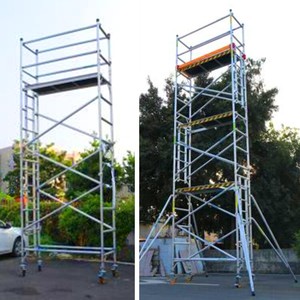 Plateforme de travail en hauteur mobile et empilable en alliage d'aluminium, tube de 2,2 mm d'épaisseur, norme EN1004, hauteur 2,5 m - Product Image 5