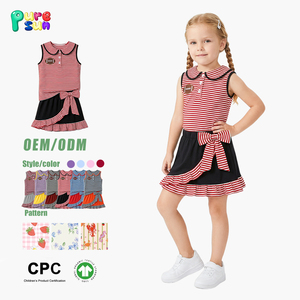 Puresun Set di Abbigliamento Estivo per Ragazze in Cotone 100% con Colletto, Stampa Ricamata della Squadra di Football, Personalizzabile all'Ingrosso - Product Image 2