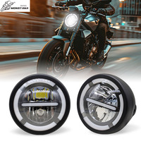 Phare LED de moto 20W à faisceau lointain, mini projecteur rond auxiliaire avant tout-terrain de 5,75 pouces, style populaire
