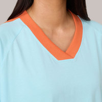 Femmes été surdimensionné chemises col en V couleur bloc à manches courtes 100% coton t-shirt col rond décontracté ample Y2K été t-shirt haut