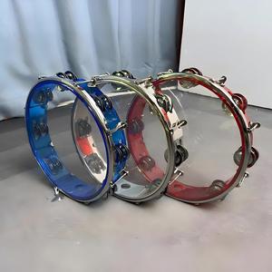 Tambour <span class=keywords><strong>à</strong></span> <span class=keywords><strong>manivelle</strong></span> double rangée en acrylique de 10 pouces/25 cm, tambourin réglable, vente en gros d'instruments de percussion - Product Image 2