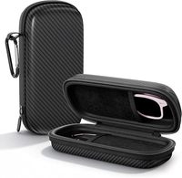 Étui rigide pour lunettes en PU de qualité supérieure, étanche, double compartiment, organiseur portable pour lunettes de soleil avec mousqueton
