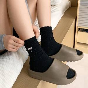 Calzini Personalizzati da Donna a Metà Polpaccio con Glitter, Eleganti e Casual per Uso Quotidiano, Calzini alla Moda con Motivo a Coste, Comodi e Lavorati a Maglia - Product Image 3