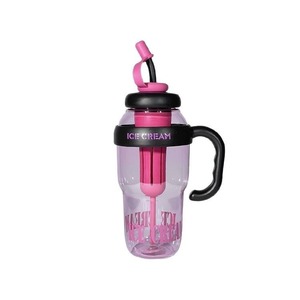 Bouteille d'eau en plastique de grande capacité avec paille pour crème glacée d'été en plein air en plastique, gobelet à boisson pour enfants mignon et portable Vente en gros - Product Image 2