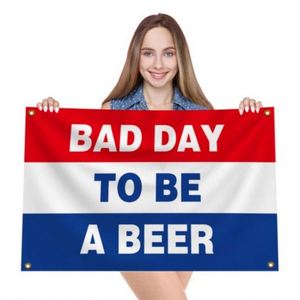 ธงเบียร์ขนาด 3x5 ฟุต (90x150 ซม.) คุณภาพดีเยี่ยม ขายส่งจากโรงงาน ลาย "วันที่ไม่ดีก็ยังมีเบียร์" - Product Image 6