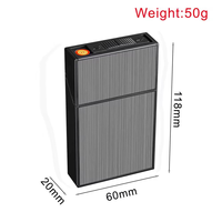 Étui à cigarettes portable rechargeable coupe-vent et résistant à l'humidité avec 20 briquets intégrés et gravure laser personnalisée