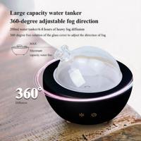 Diffuseur d'arômes ultrasonique électrique sans eau en verre noir, humidificateur télécommandé, fonctionnement silencieux, veilleuse en bois, 200 ml