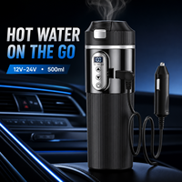 Tasse chauffante électrique intelligente pour voiture 500 ml, bouilloire de voyage portable, chauffe-eau SUS 304, tasse à contrôle de température pour chauffeur de camion
