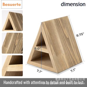 Estantería triangular de madera de 8,0 pulgadas, soporte para libros de escritorio, sujetalibros de madera maciza para dormitorio, organizador de almacenamiento de escritorio - Product Image 2