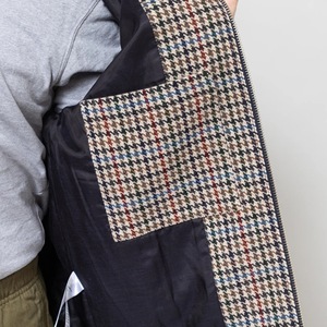 Custom Houndstooth Check Jacket Boxy Fit Classic Collar Zip-through Fully Lined Straight Hem Three-pockets for Everyday comfort - Product Image 5